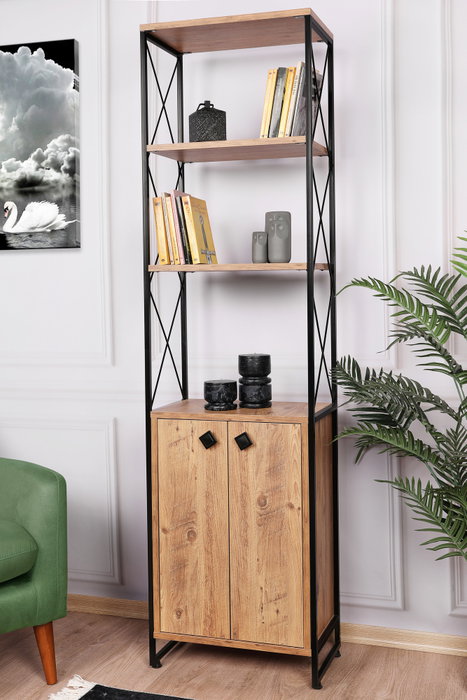 Hanah Home Tervel - Pine Estantería Industrial